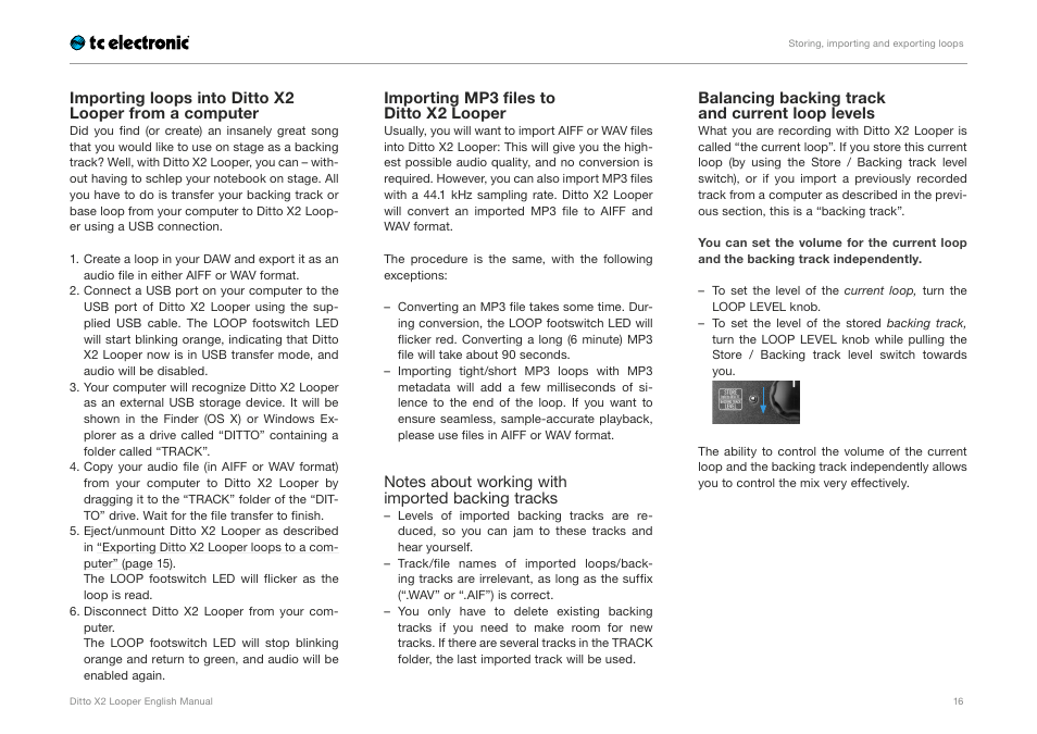 TC Electronic Ditto X2 Looper User Manual | Page 18 / 26