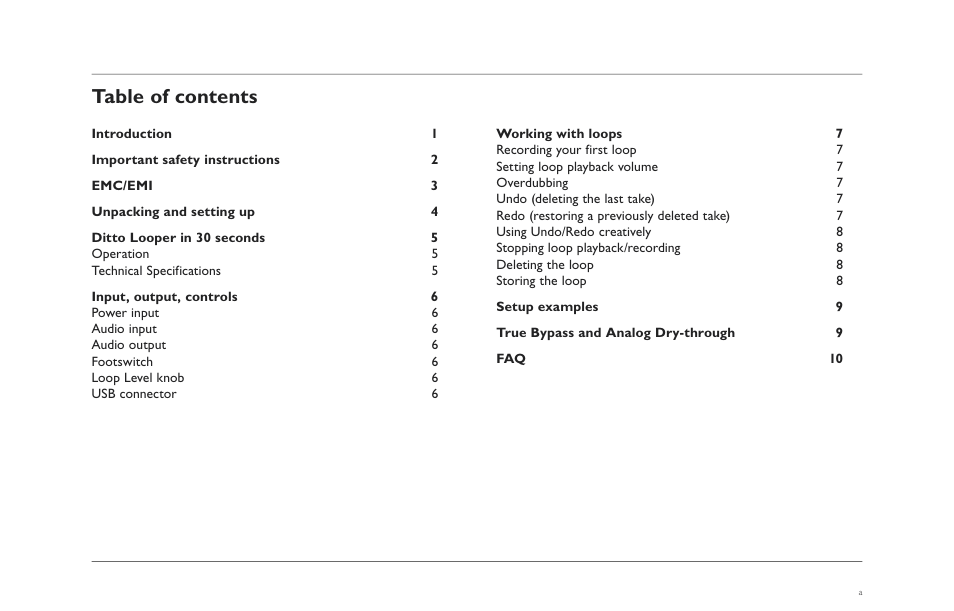 TC Electronic Ditto Looper User Manual | Page 2 / 12