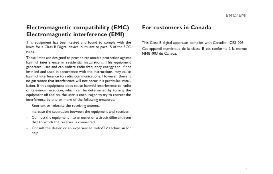 Emc/emi 3, For customers in canada | TC Electronic Ditto Looper User Manual | Page 5 / 12