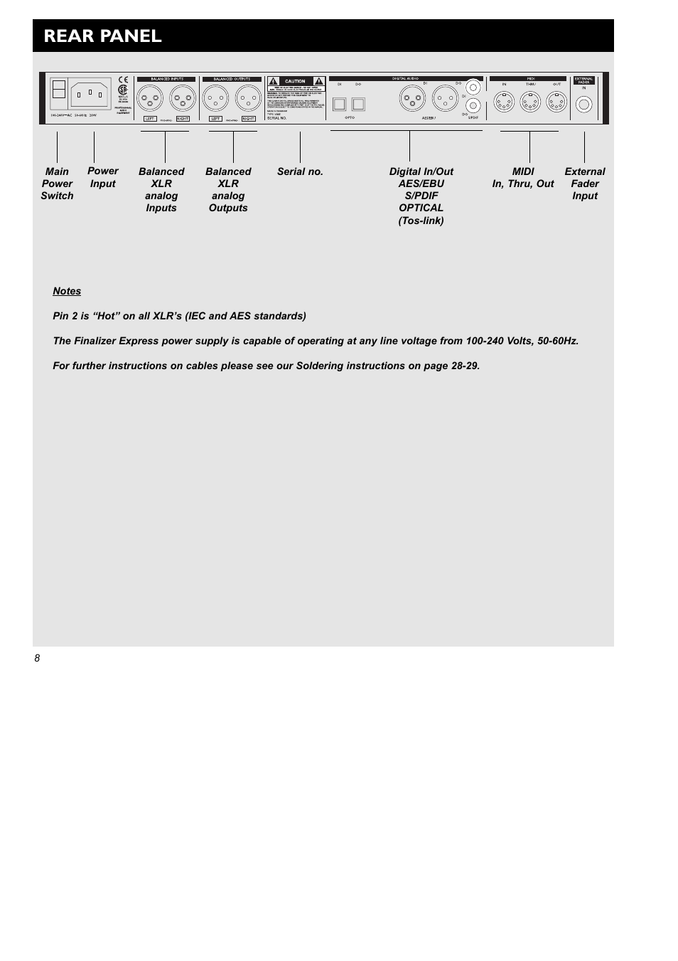 Rear panel | TC Electronic Finalizer Express User Manual | Page 10 / 33