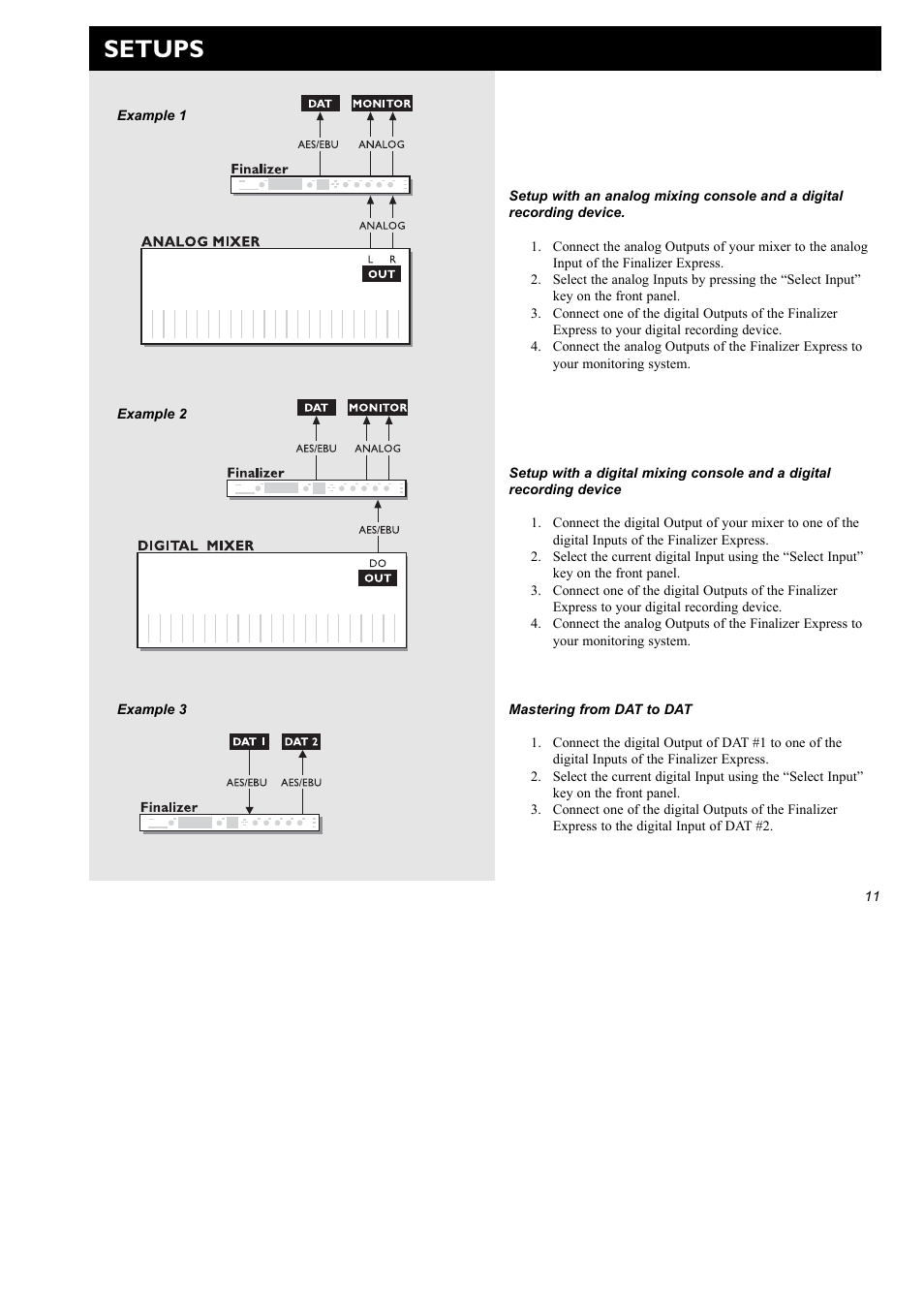 Setups | TC Electronic Finalizer Express User Manual | Page 13 / 33