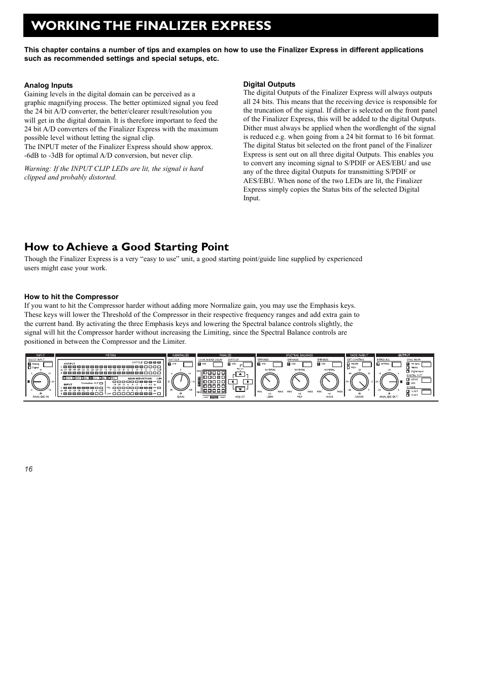 Working the finalizer express, How to achieve a good starting point | TC Electronic Finalizer Express User Manual | Page 18 / 33
