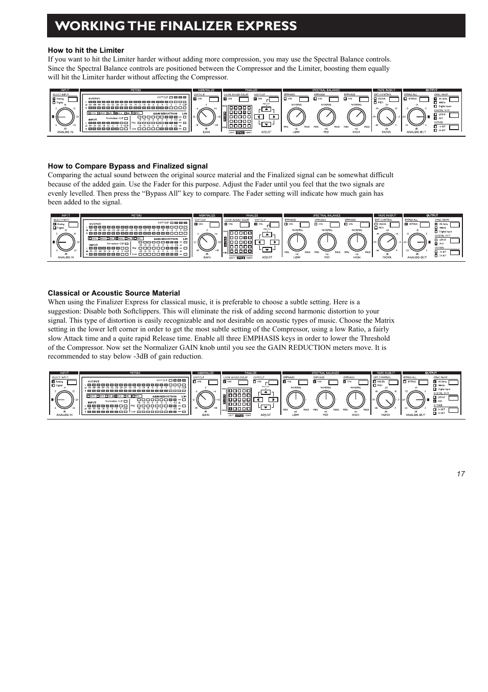 Working the finalizer express | TC Electronic Finalizer Express User Manual | Page 19 / 33