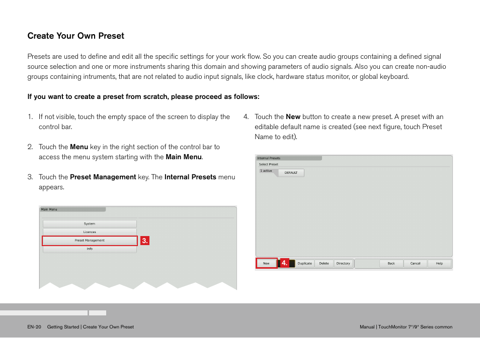 Create your own preset, Rtw touchmonitor tm7 series 36 | TC Electronic TouchMonitor User Manual | Page 20 / 38