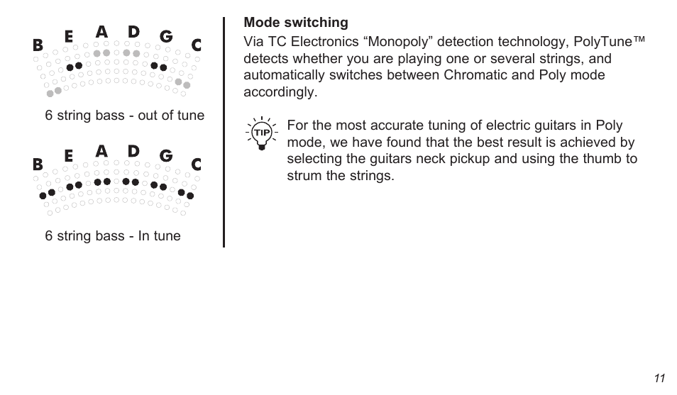TC Electronic PolyTune Classic User Manual | Page 11 / 17