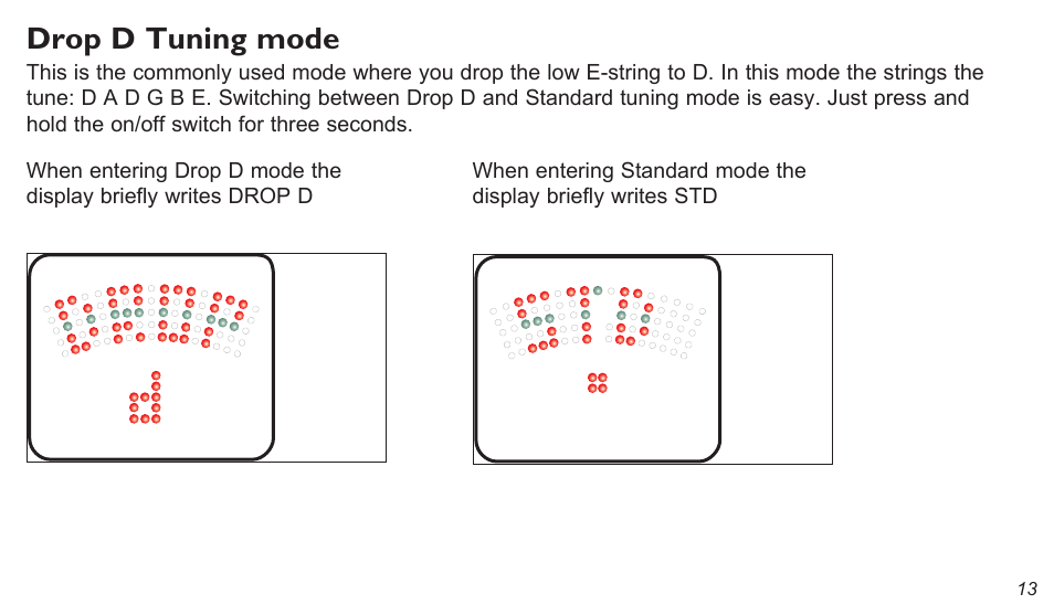 Drop d tuning mode | TC Electronic PolyTune Classic User Manual | Page 13 / 17
