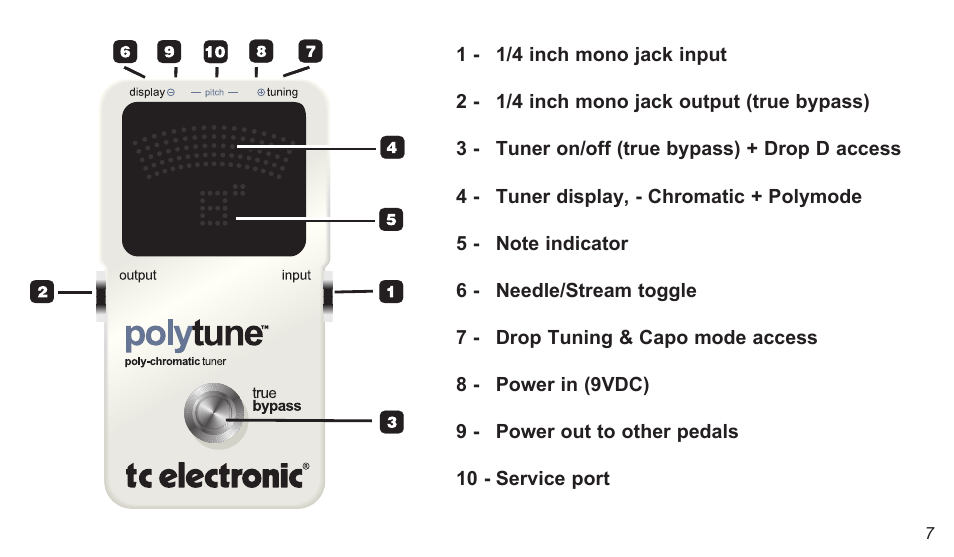 TC Electronic PolyTune Classic User Manual | Page 7 / 17