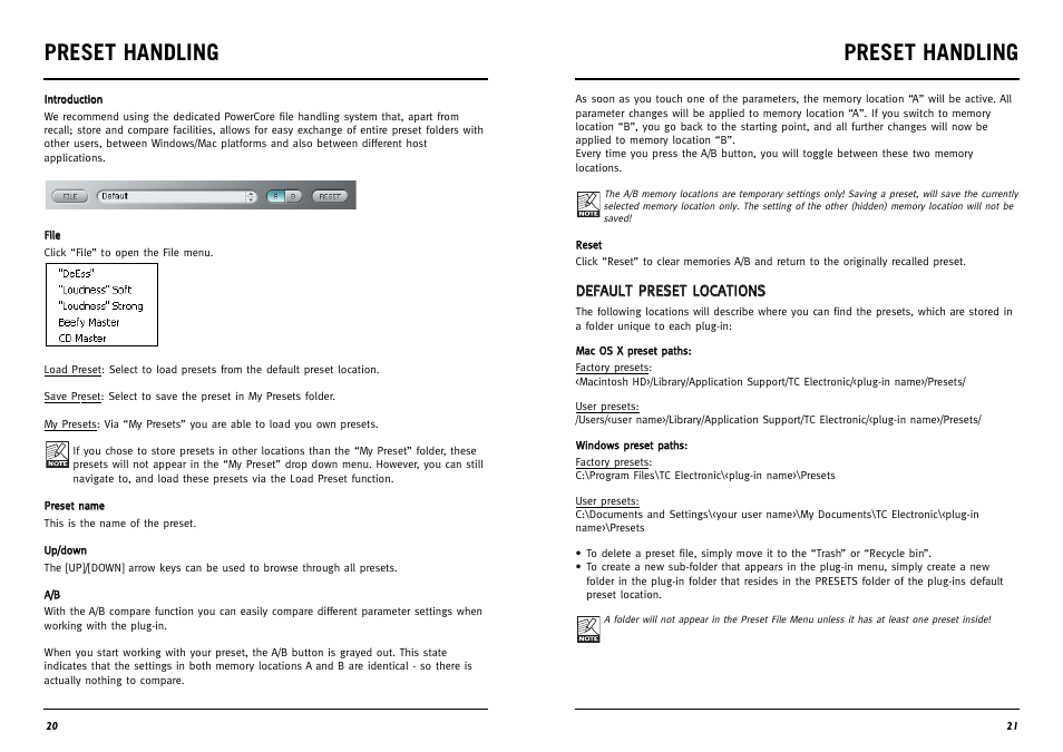 Preset handling | TC Electronic Master X3 TDM User Manual | Page 11 / 11