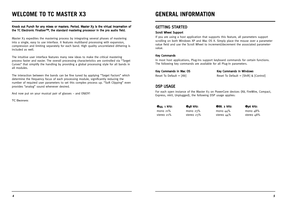 Welcome to tc master x3, General information | TC Electronic Master X3 TDM User Manual | Page 3 / 11