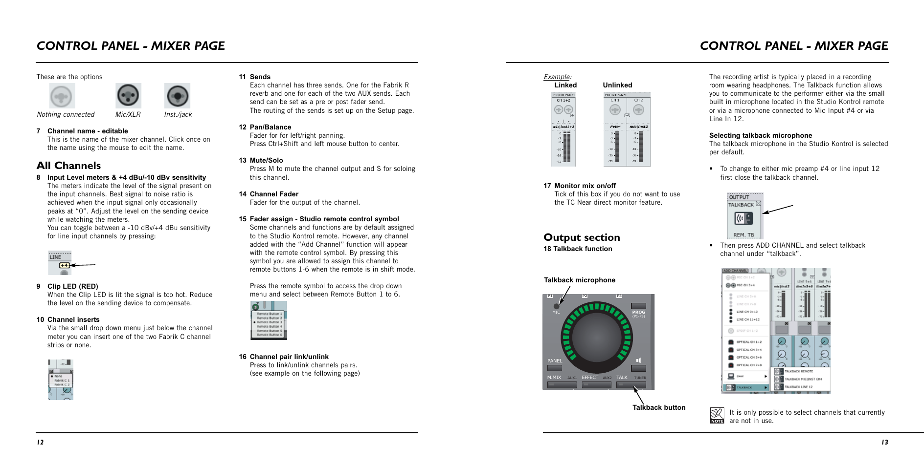 Control panel - mixer page, All channels | TC Electronic Studio Konnekt 48 User Manual | Page 8 / 37