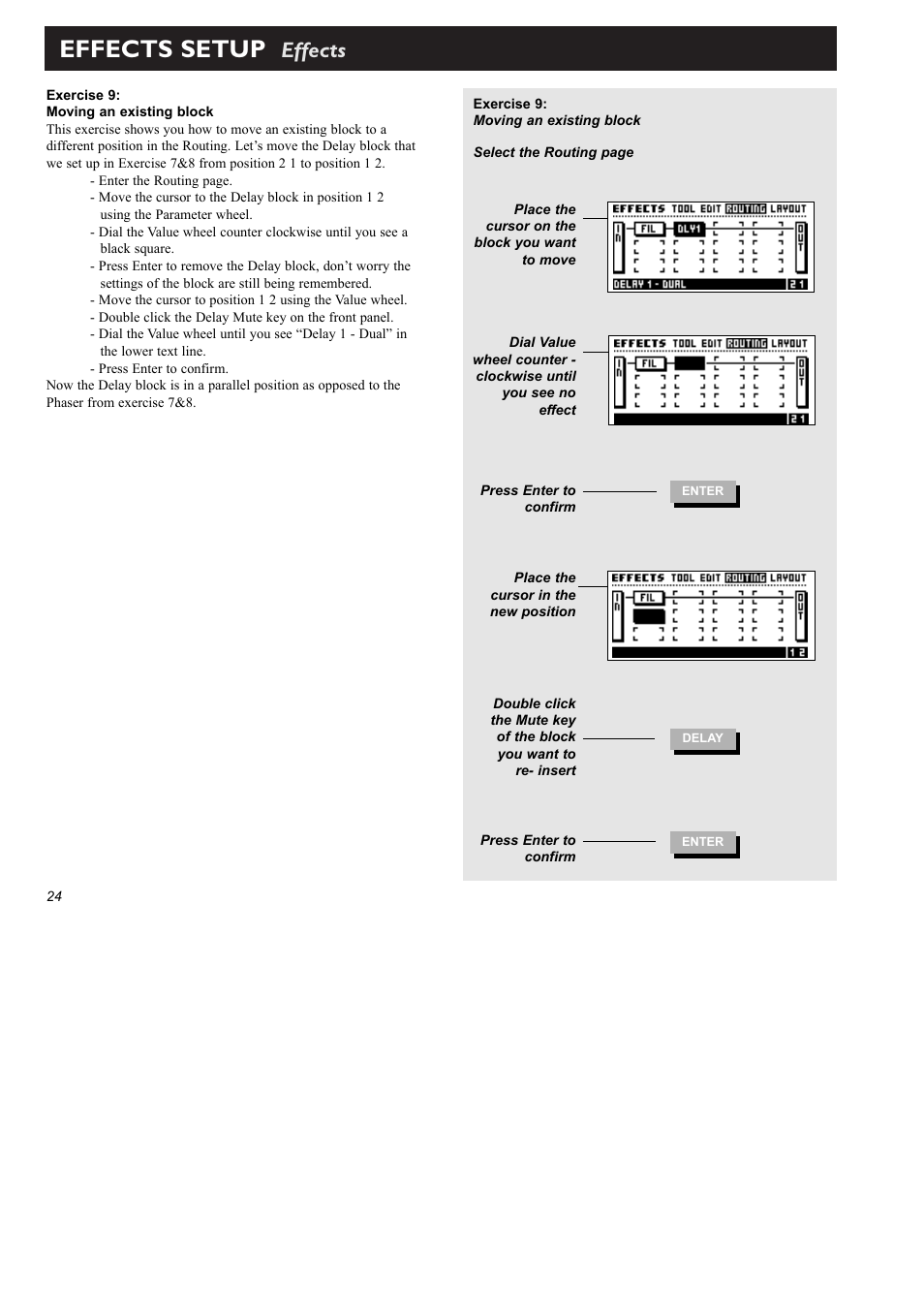 Effects setup, Effects | TC Electronic FireworX User Manual | Page 26 / 82