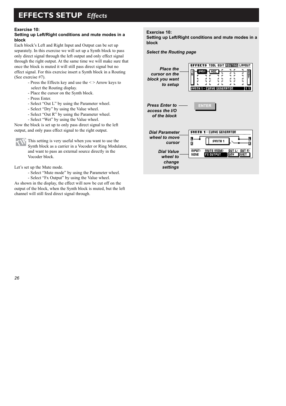 Effects setup, Effects | TC Electronic FireworX User Manual | Page 28 / 82