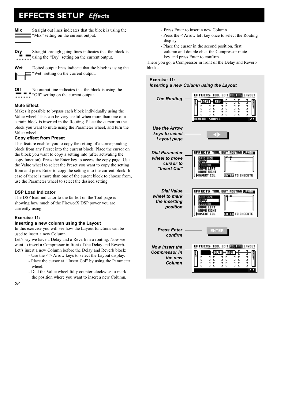 Effects setup, Effects | TC Electronic FireworX User Manual | Page 30 / 82