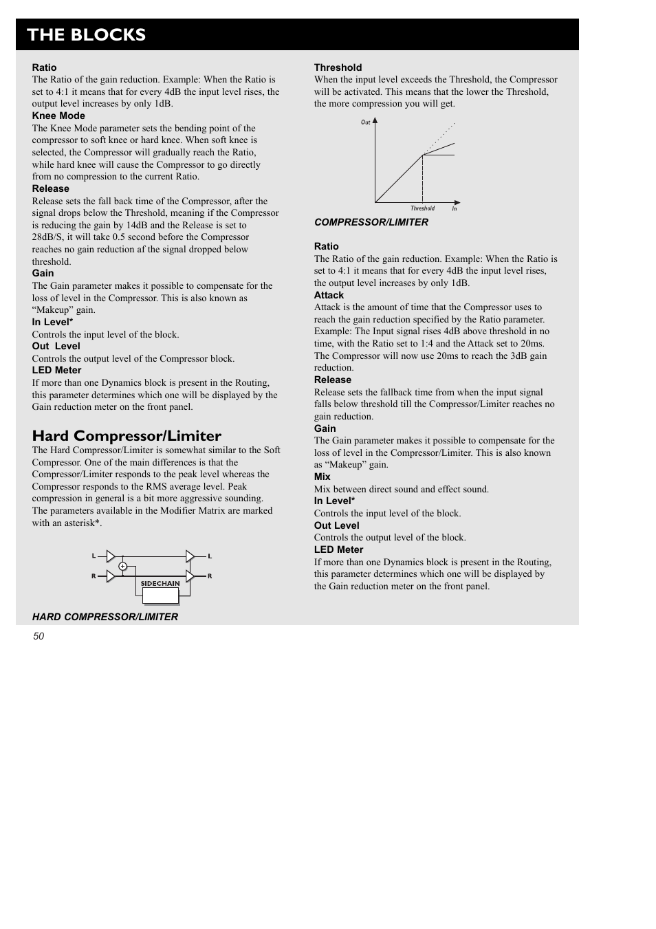 The blocks, Hard compressor/limiter | TC Electronic FireworX User Manual | Page 52 / 82