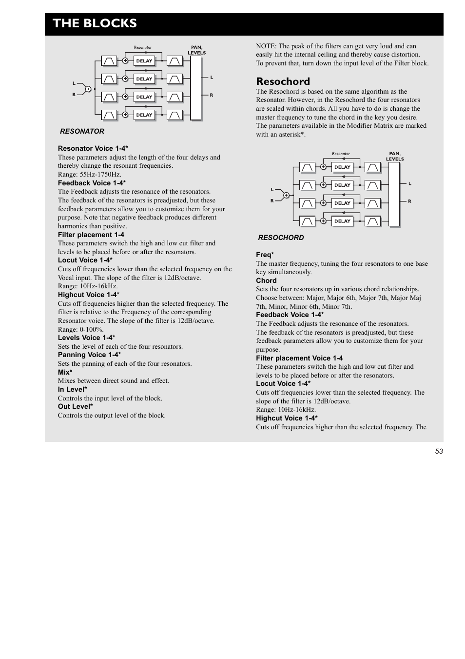 The blocks, Resochord | TC Electronic FireworX User Manual | Page 55 / 82