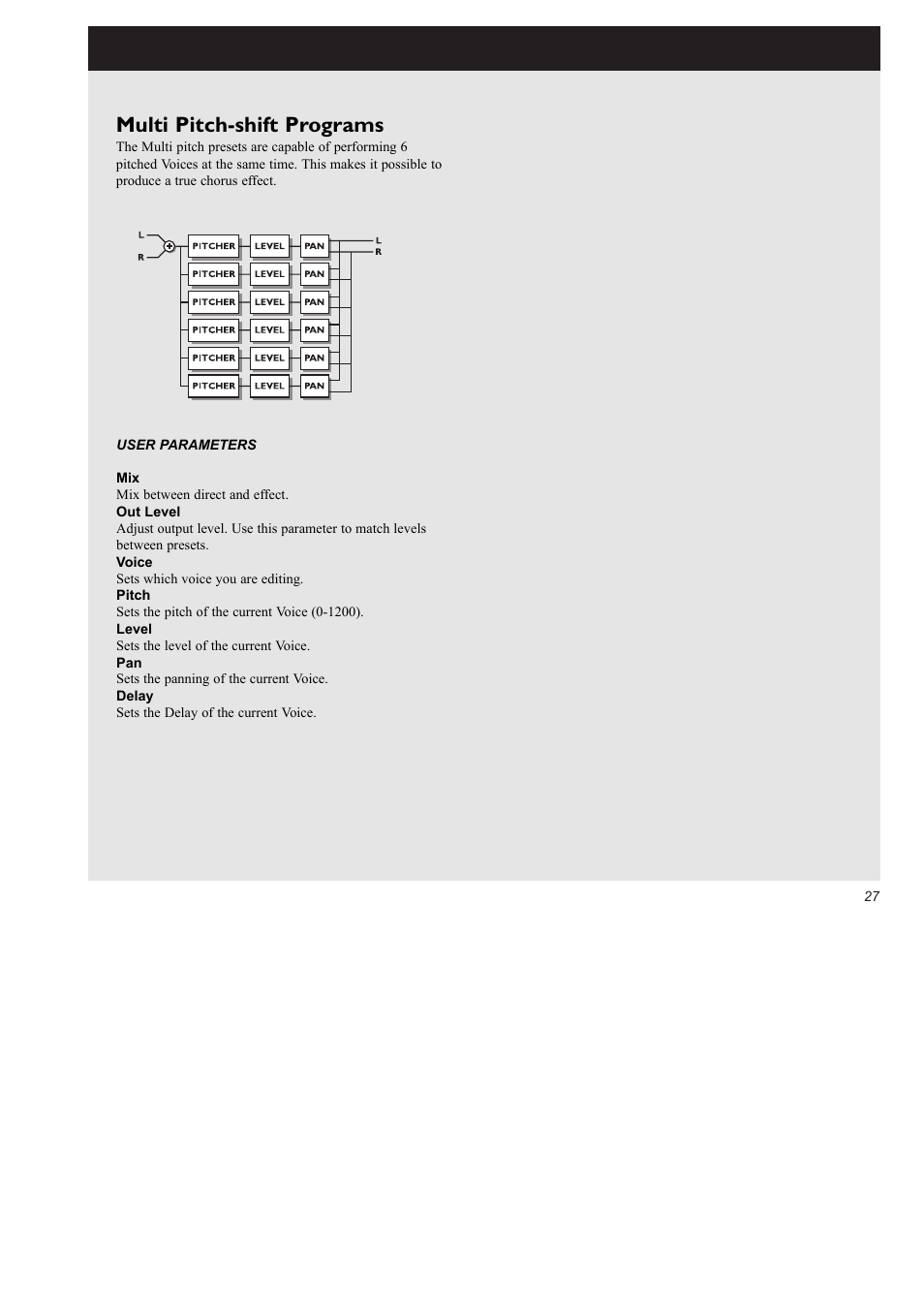 Multi pitch-shift programs | TC Electronic M2000 User Manual | Page 27 / 37