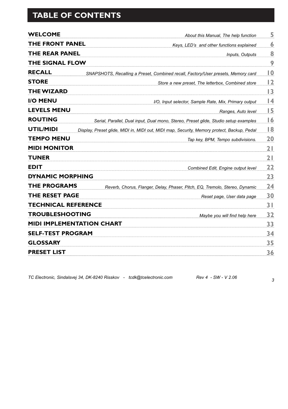 TC Electronic M2000 User Manual | Page 3 / 37