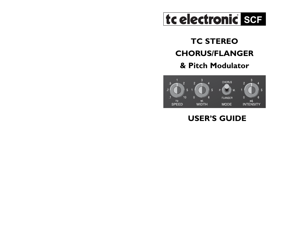 TC Electronic SCF Stereo Chorus Flanger User Manual | 14 pages