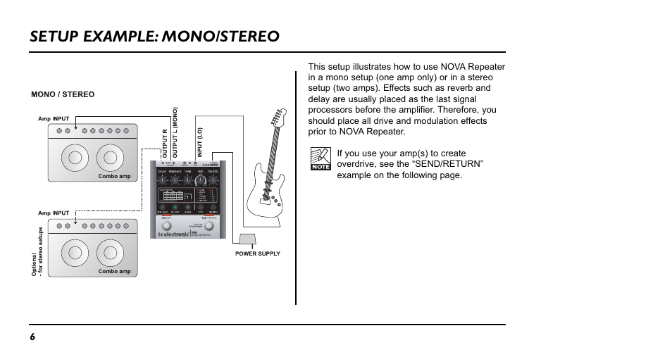Setup example: mono/stereo | TC Electronic RPT-1 Nova Repeater User Manual | Page 6 / 16