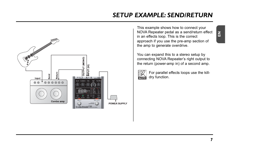 Setup example: send/return | TC Electronic RPT-1 Nova Repeater User Manual | Page 7 / 16