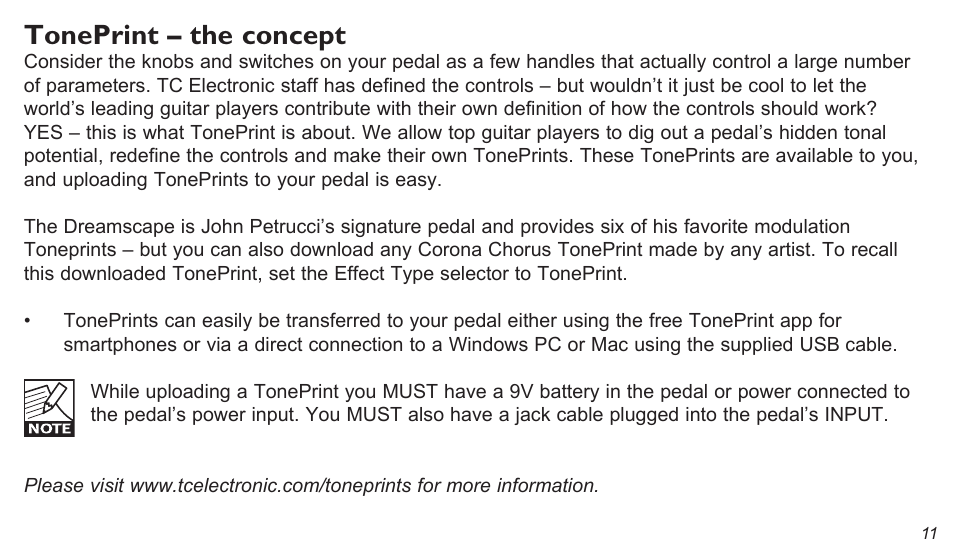 Toneprint – the concept | TC Electronic The Dreamscape User Manual | Page 11 / 15