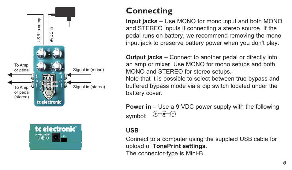 Connecting | TC Electronic The Dreamscape User Manual | Page 6 / 15