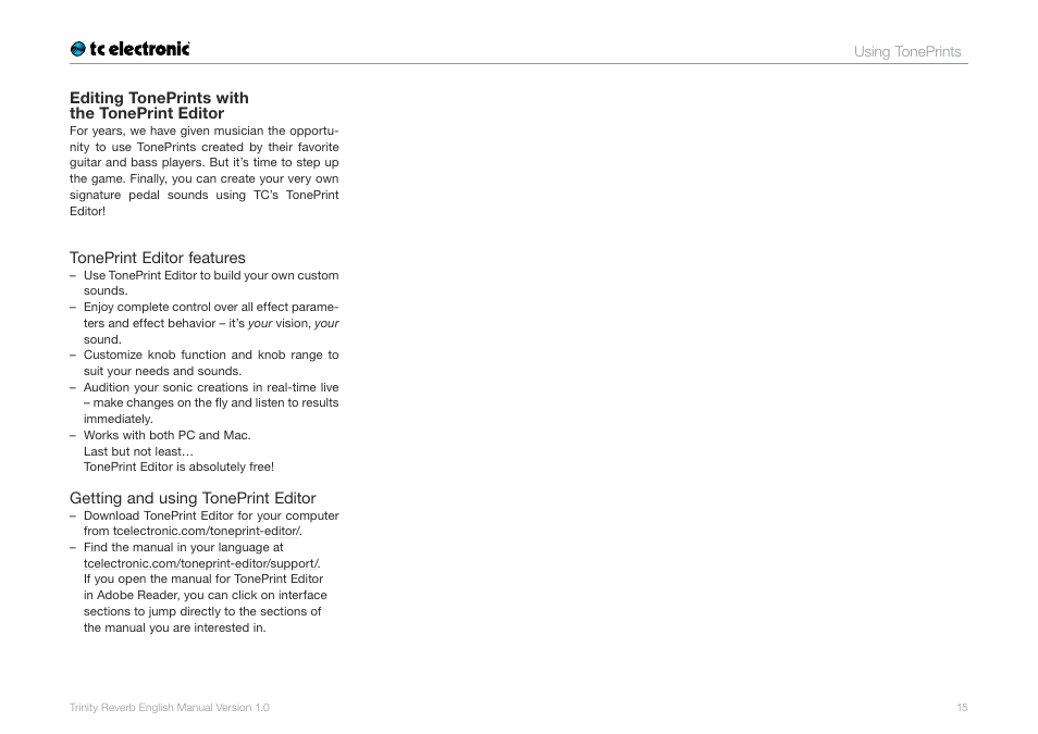 TC Electronic Trinity Reverb User Manual | Page 17 / 20