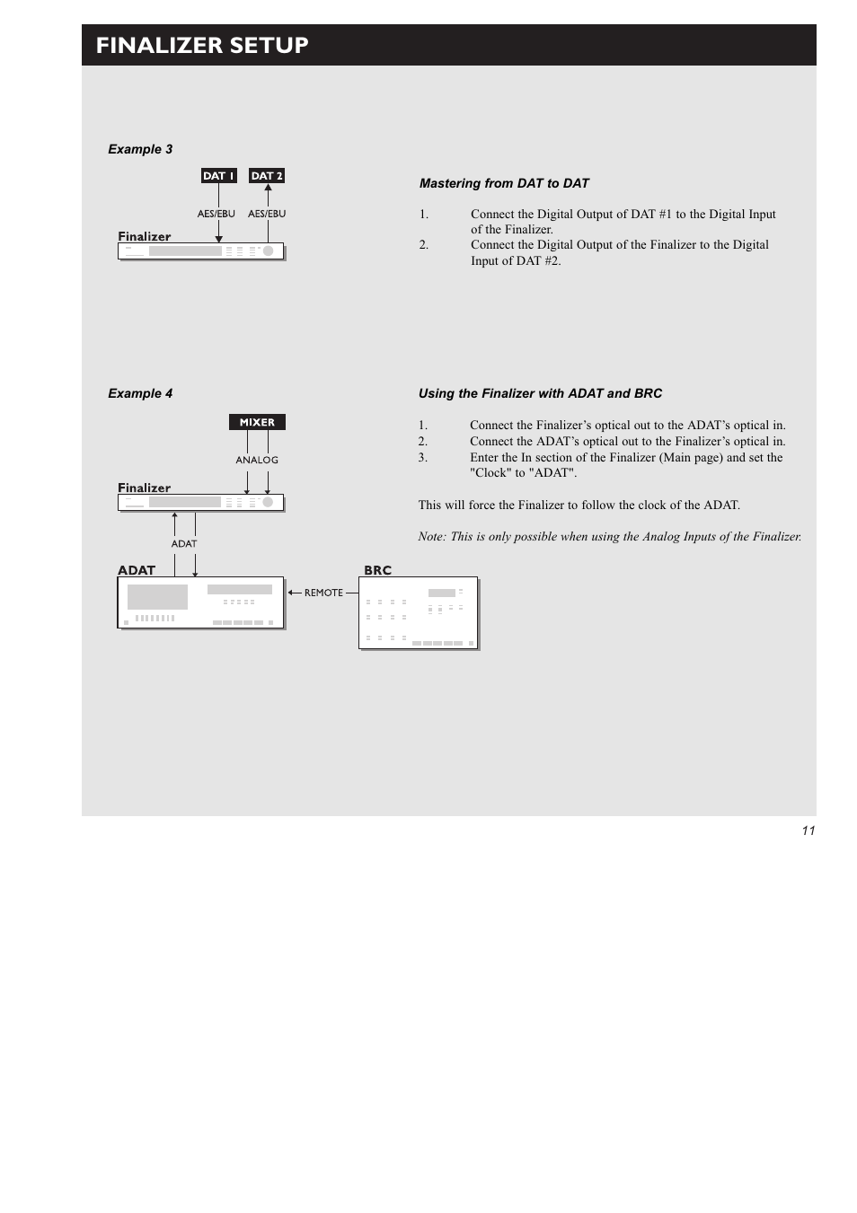 Finalizer setup | TC Electronic Finalizer 96k User Manual | Page 11 / 56