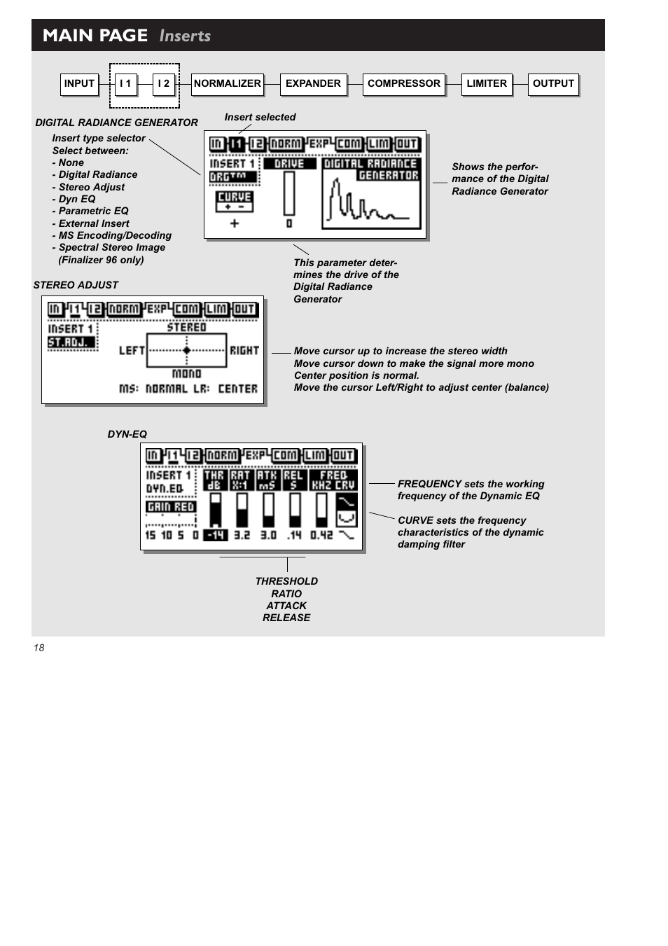 Main page inserts | TC Electronic Finalizer 96k User Manual | Page 18 / 56