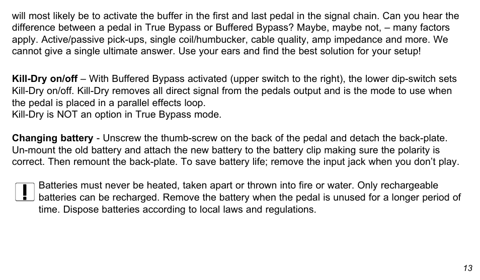 TC Electronic Vortex Flanger User Manual | Page 13 / 15