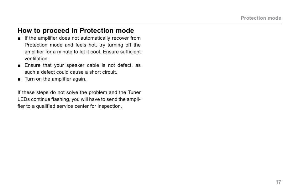 How to proceed in protection mode | TC Electronic BG250 User Manual | Page 21 / 24