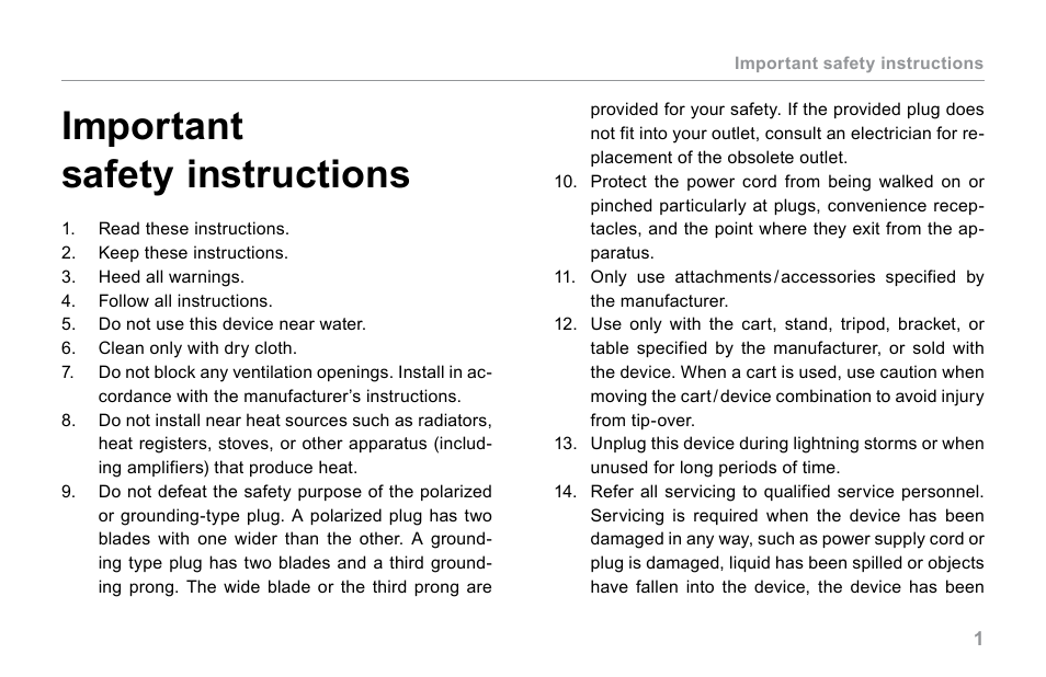 Important safety instructions | TC Electronic BG250 User Manual | Page 5 / 24