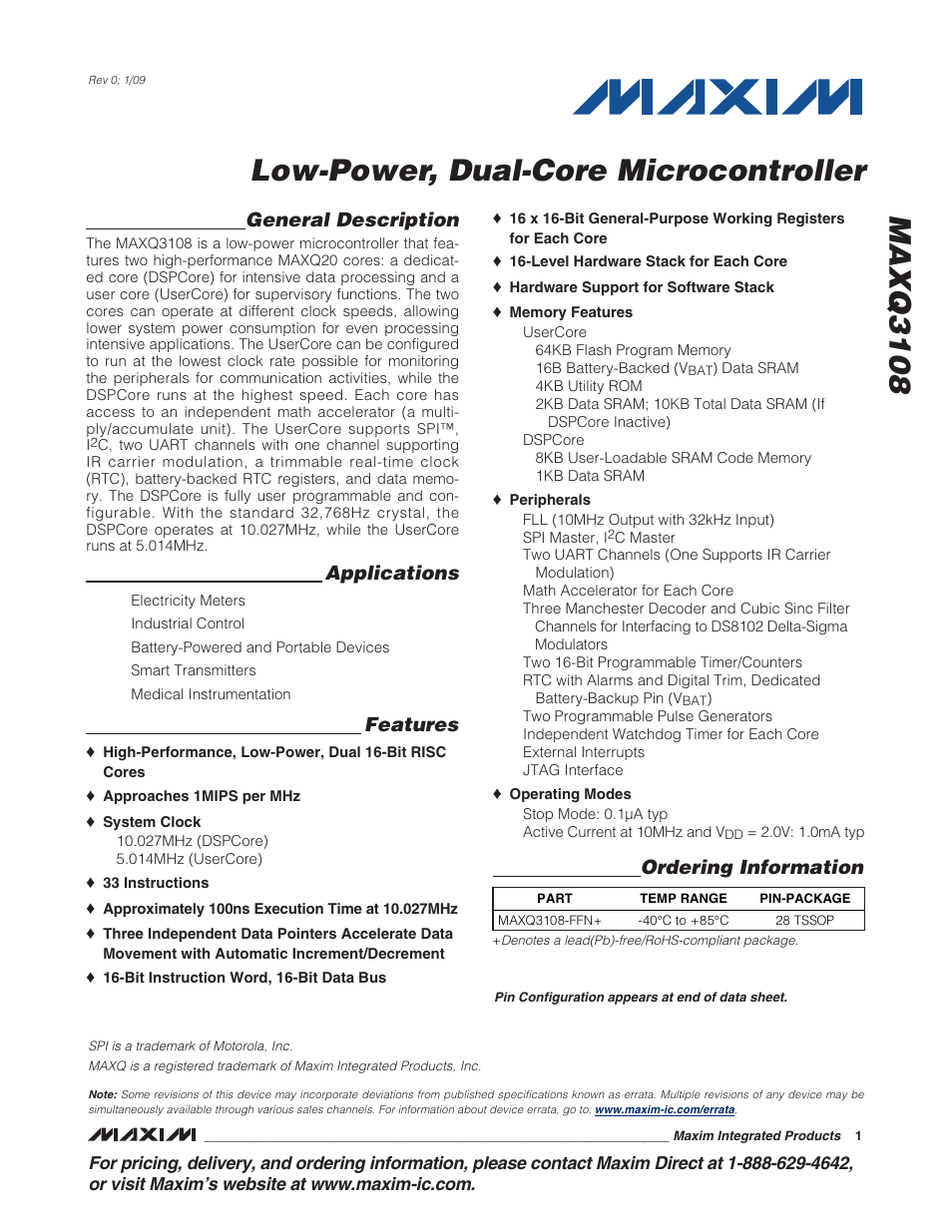 Rainbow Electronics MAXQ3108 User Manual | 64 pages