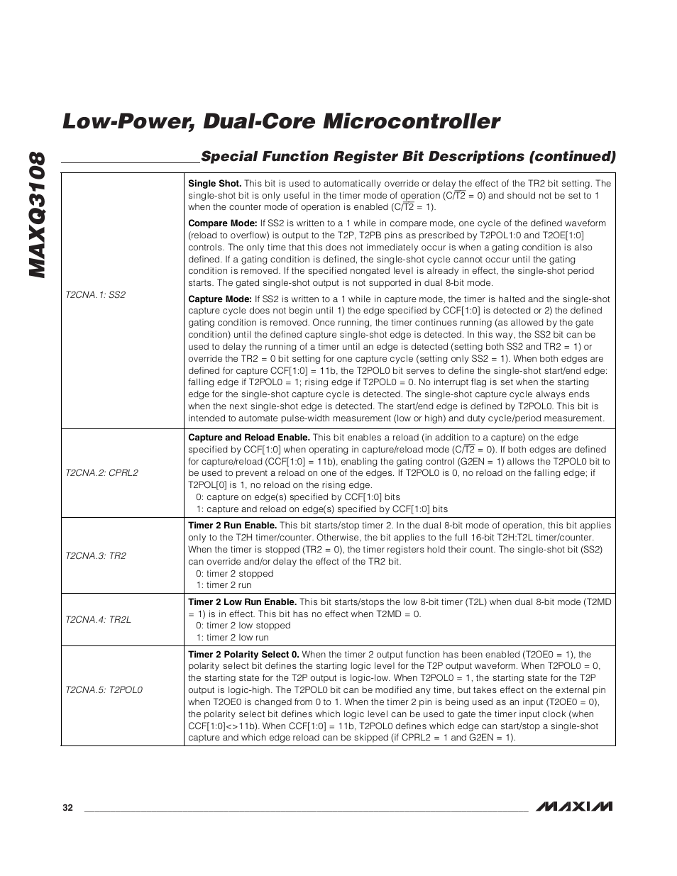 Maxq3108 low-power, dual-core microcontroller | Rainbow Electronics MAXQ3108 User Manual | Page 32 / 64