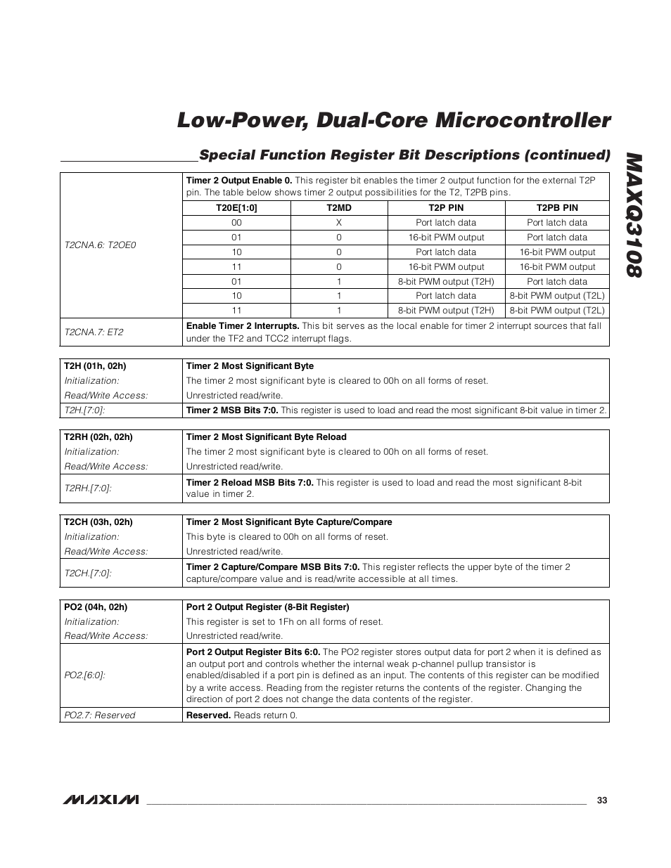 Maxq3108 low-power, dual-core microcontroller | Rainbow Electronics MAXQ3108 User Manual | Page 33 / 64
