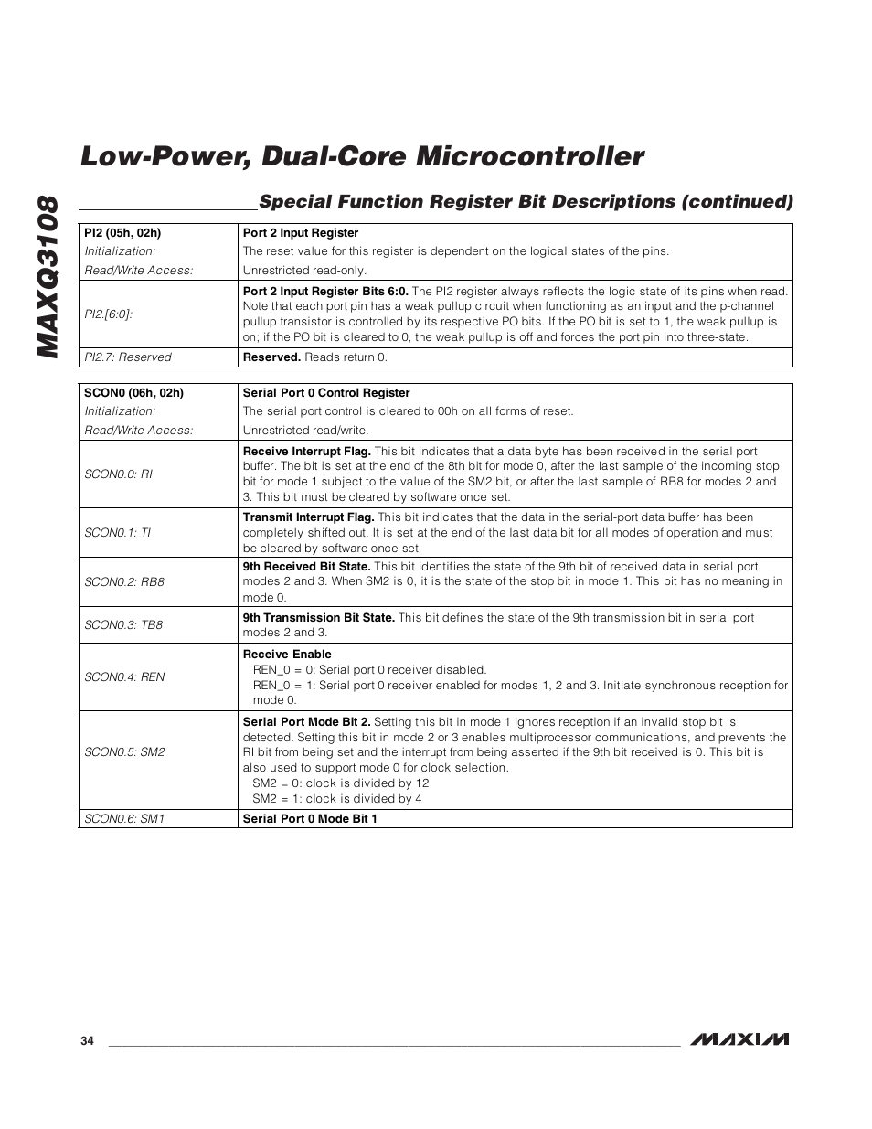 Maxq3108 low-power, dual-core microcontroller | Rainbow Electronics MAXQ3108 User Manual | Page 34 / 64