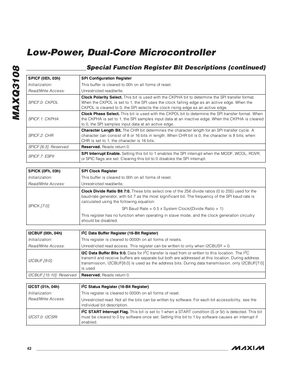 Maxq3108 low-power, dual-core microcontroller | Rainbow Electronics MAXQ3108 User Manual | Page 42 / 64