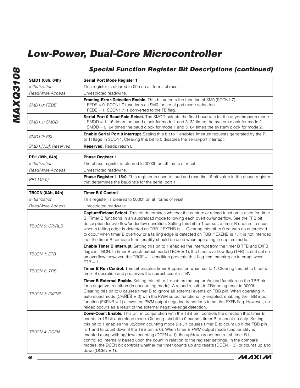 Maxq3108 low-power, dual-core microcontroller | Rainbow Electronics MAXQ3108 User Manual | Page 46 / 64