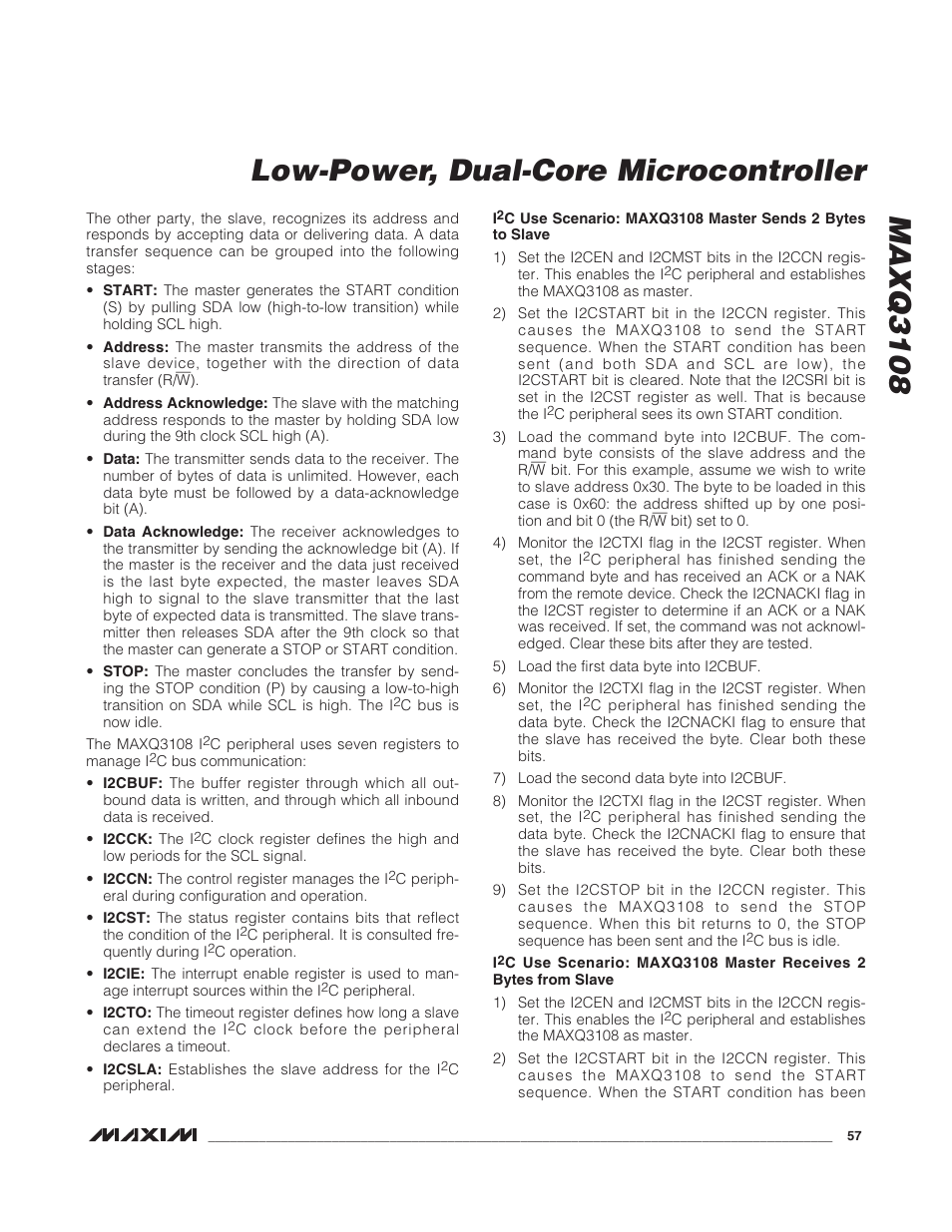 Maxq3108 low-power, dual-core microcontroller | Rainbow Electronics MAXQ3108 User Manual | Page 57 / 64