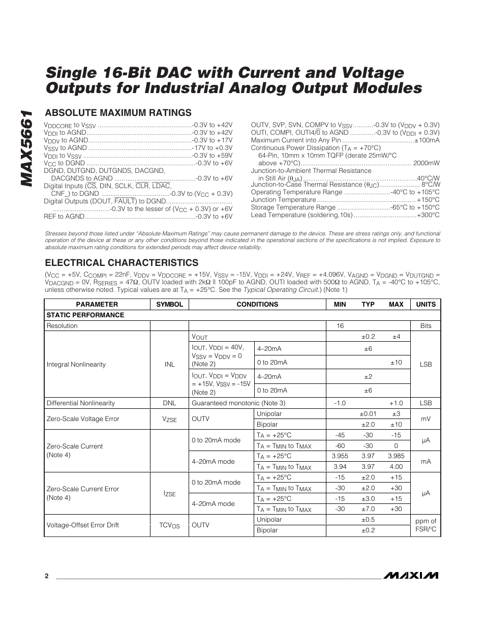 Rainbow Electronics MAX5661 User Manual | Page 2 / 39