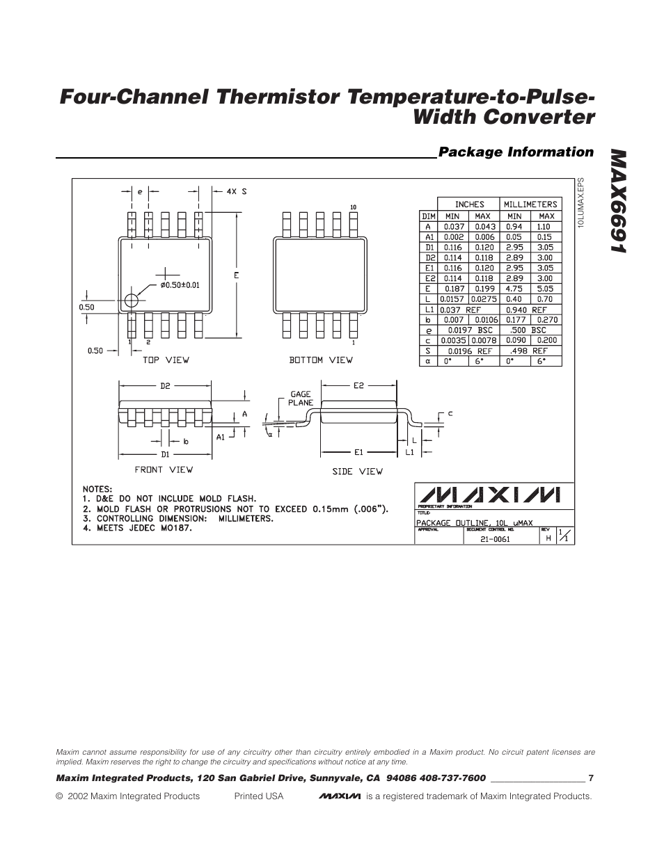 Rainbow Electronics MAX6691 User Manual | Page 7 / 7