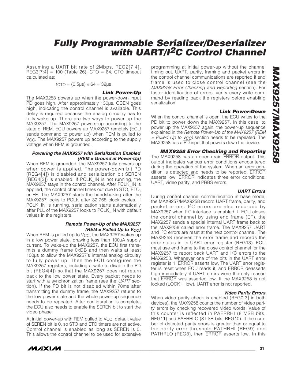 C control channel | Rainbow Electronics MAX9258 User Manual | Page 31 / 54