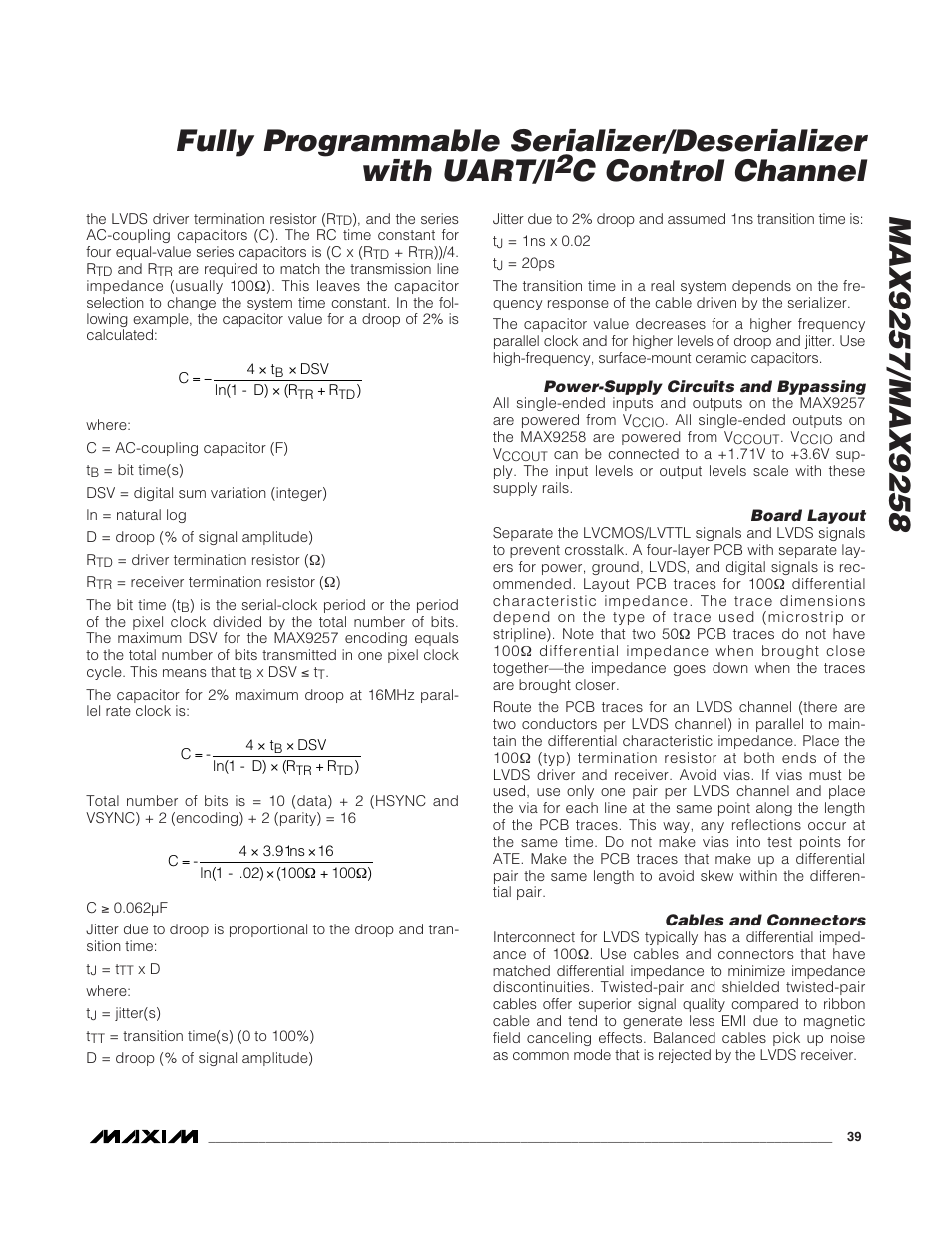 C control channel | Rainbow Electronics MAX9258 User Manual | Page 39 / 54