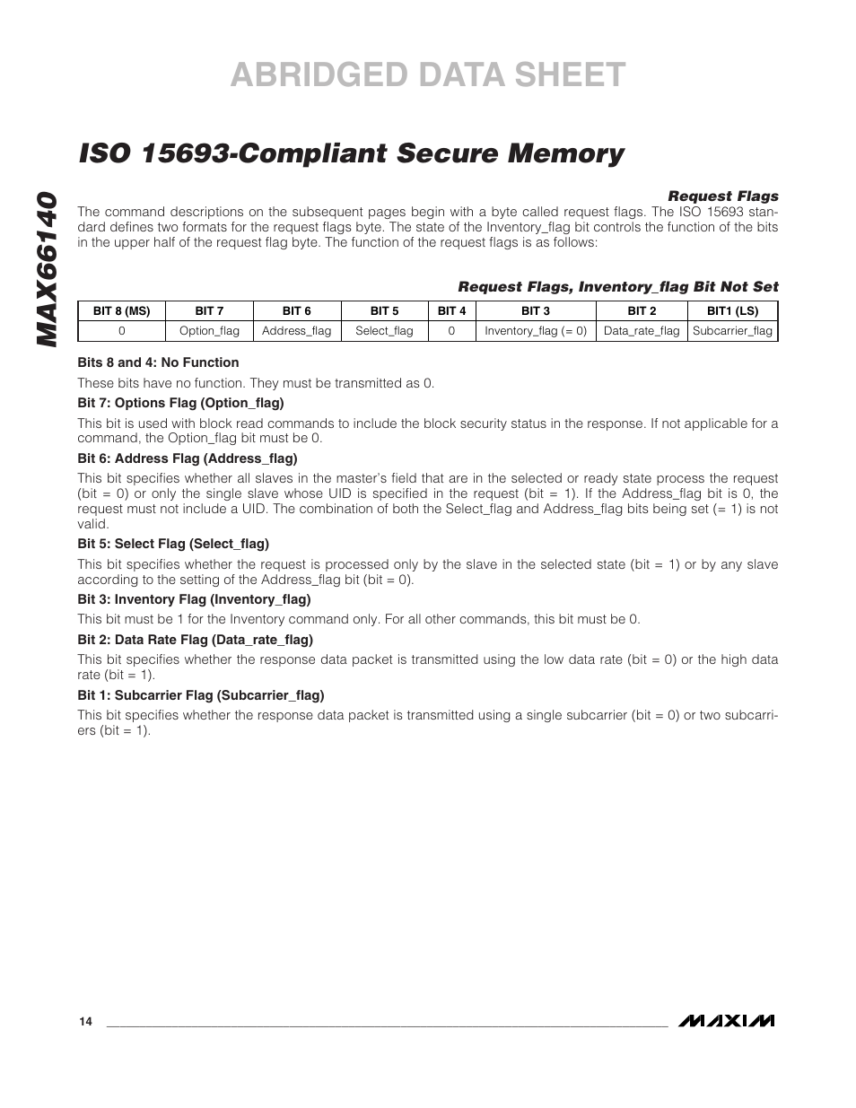 Abridged data sheet | Rainbow Electronics MAX66140 User Manual | Page 12 / 21