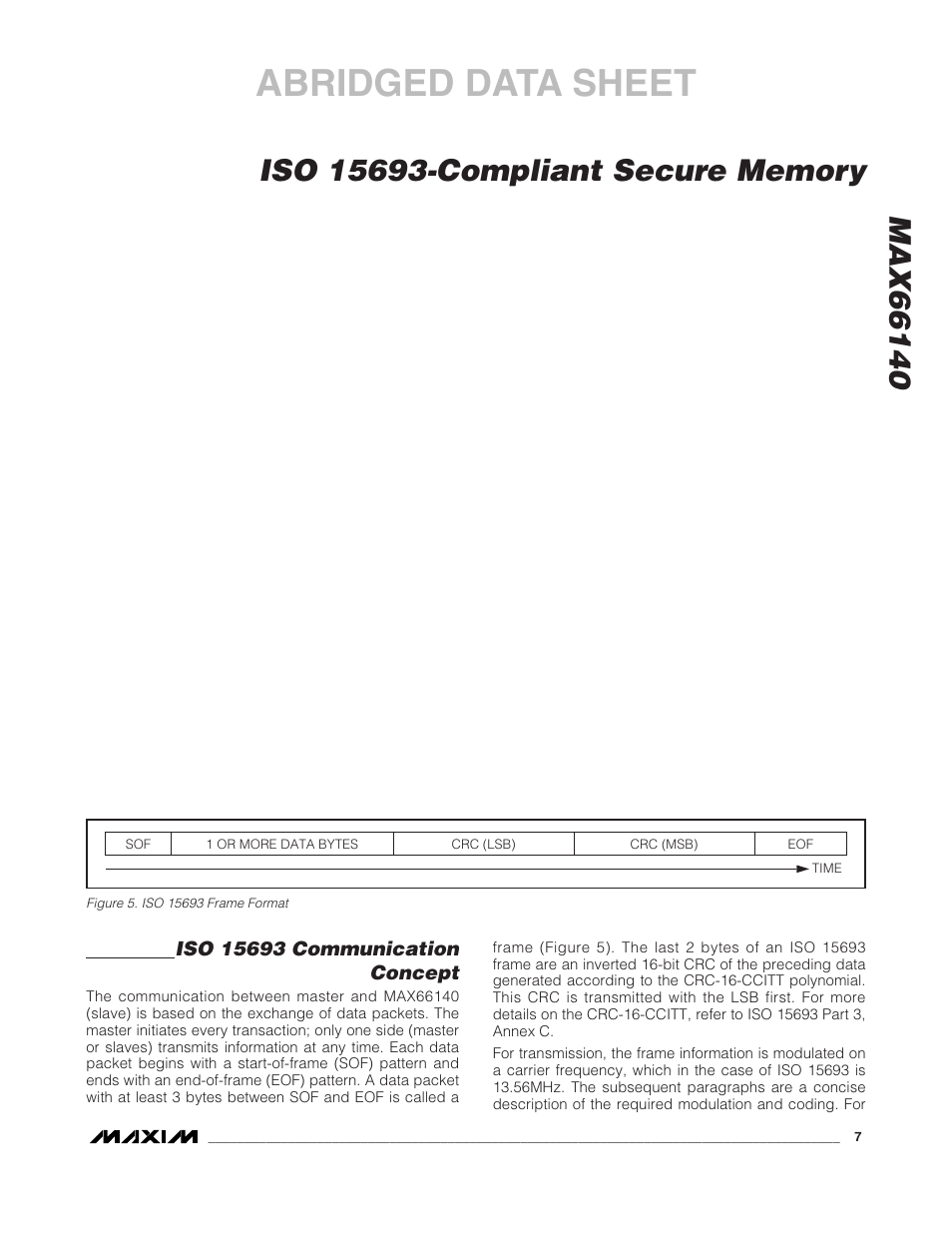 Abridged data sheet | Rainbow Electronics MAX66140 User Manual | Page 5 / 21
