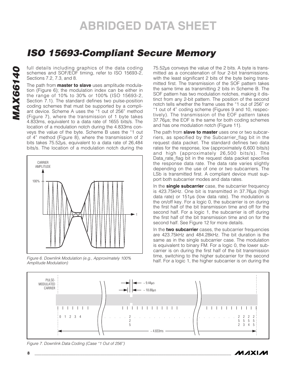 Abridged data sheet | Rainbow Electronics MAX66140 User Manual | Page 6 / 21