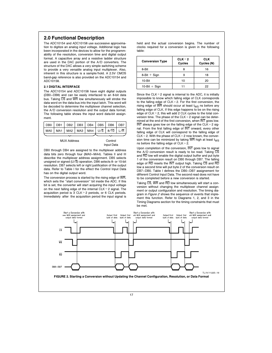 Xy x y, 2 0 functional description | Rainbow Electronics ADC10158 User Manual | Page 17 / 26