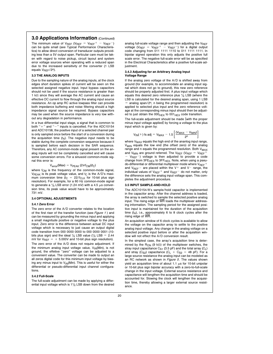 3 0 applications information | Rainbow Electronics ADC10158 User Manual | Page 20 / 26