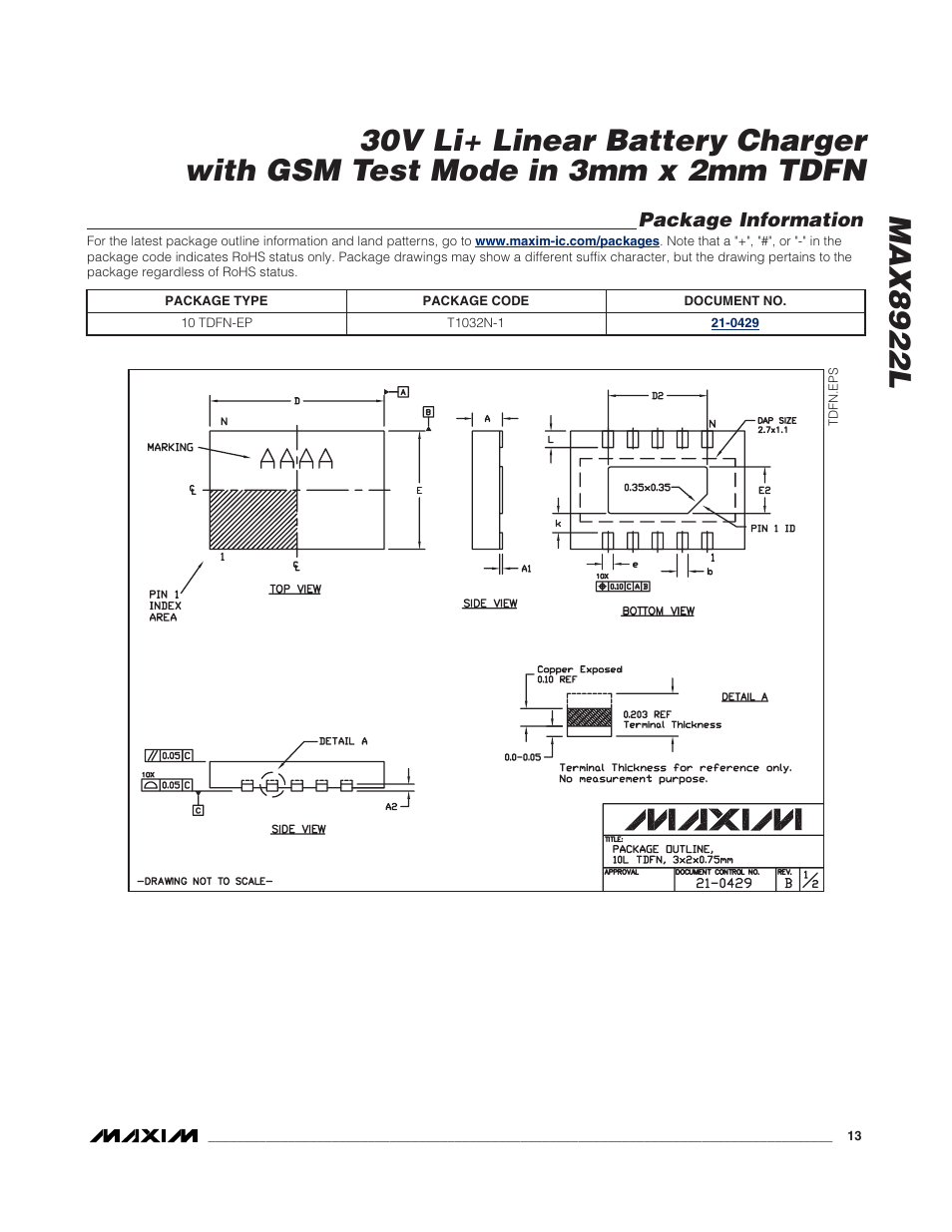 Max8922l | Rainbow Electronics MAX8922L User Manual | Page 13 / 14