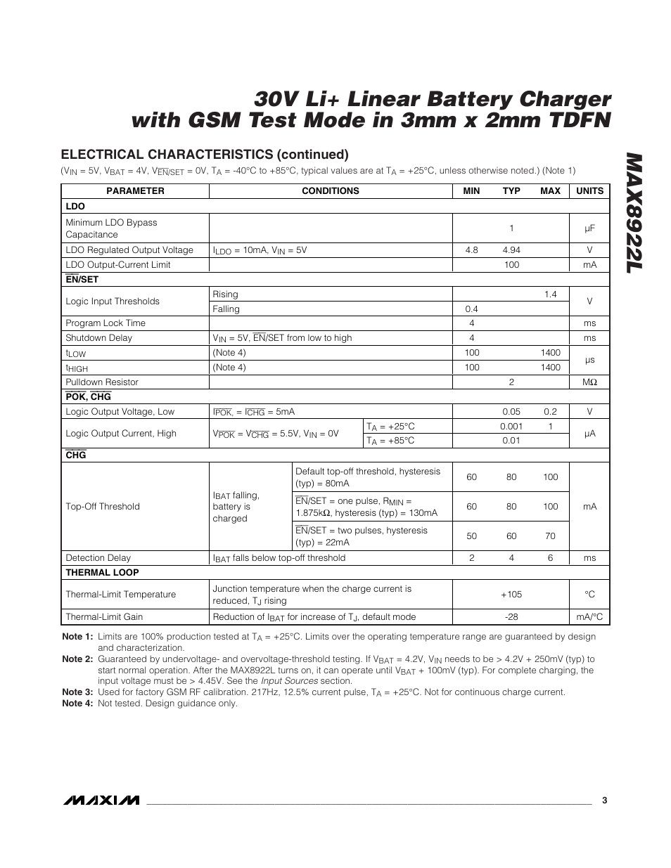 Electrical characteristics (continued) | Rainbow Electronics MAX8922L User Manual | Page 3 / 14